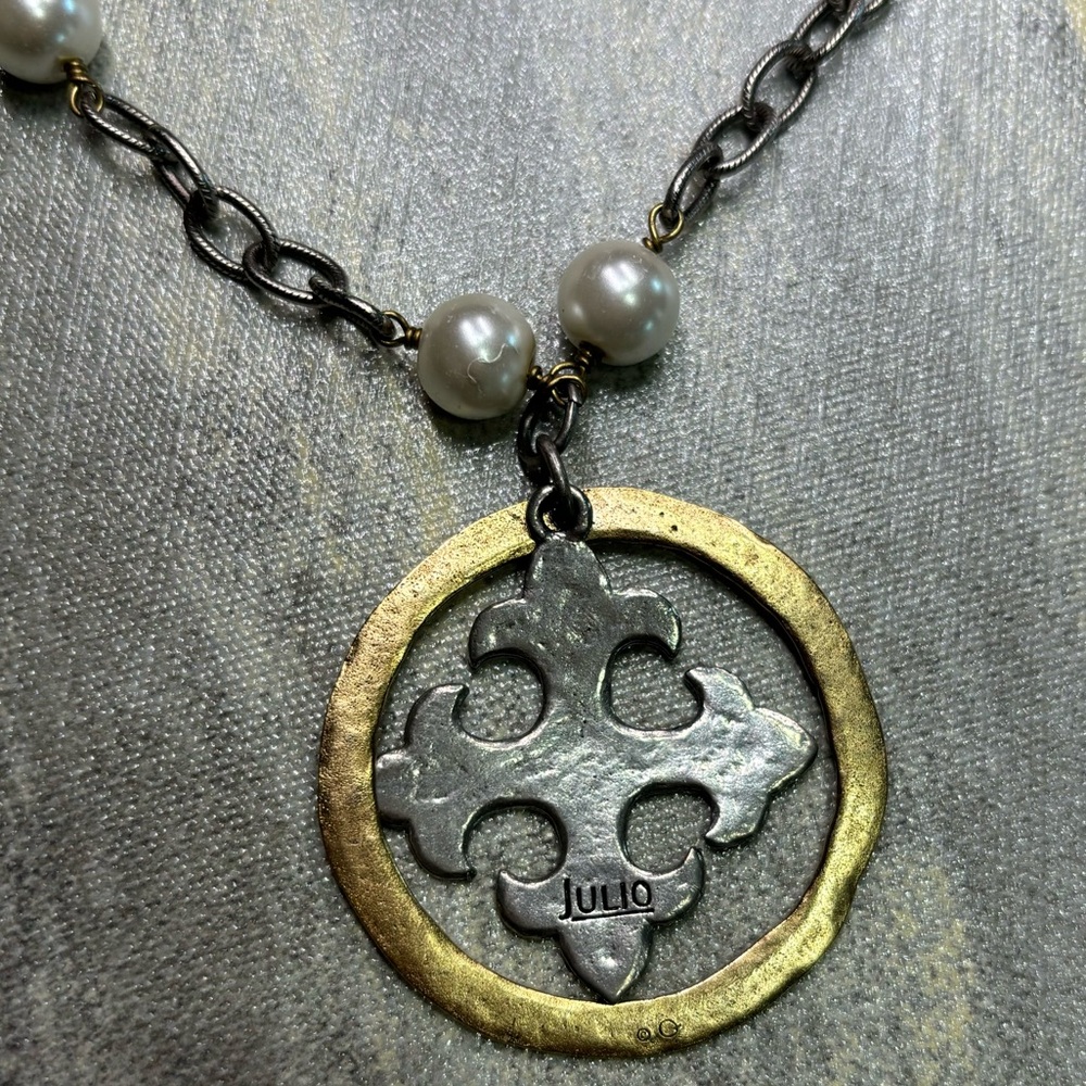 Premium Jewelry Brasilia Necklace Maltese Cross & Circle Julio Designs Semi Prec